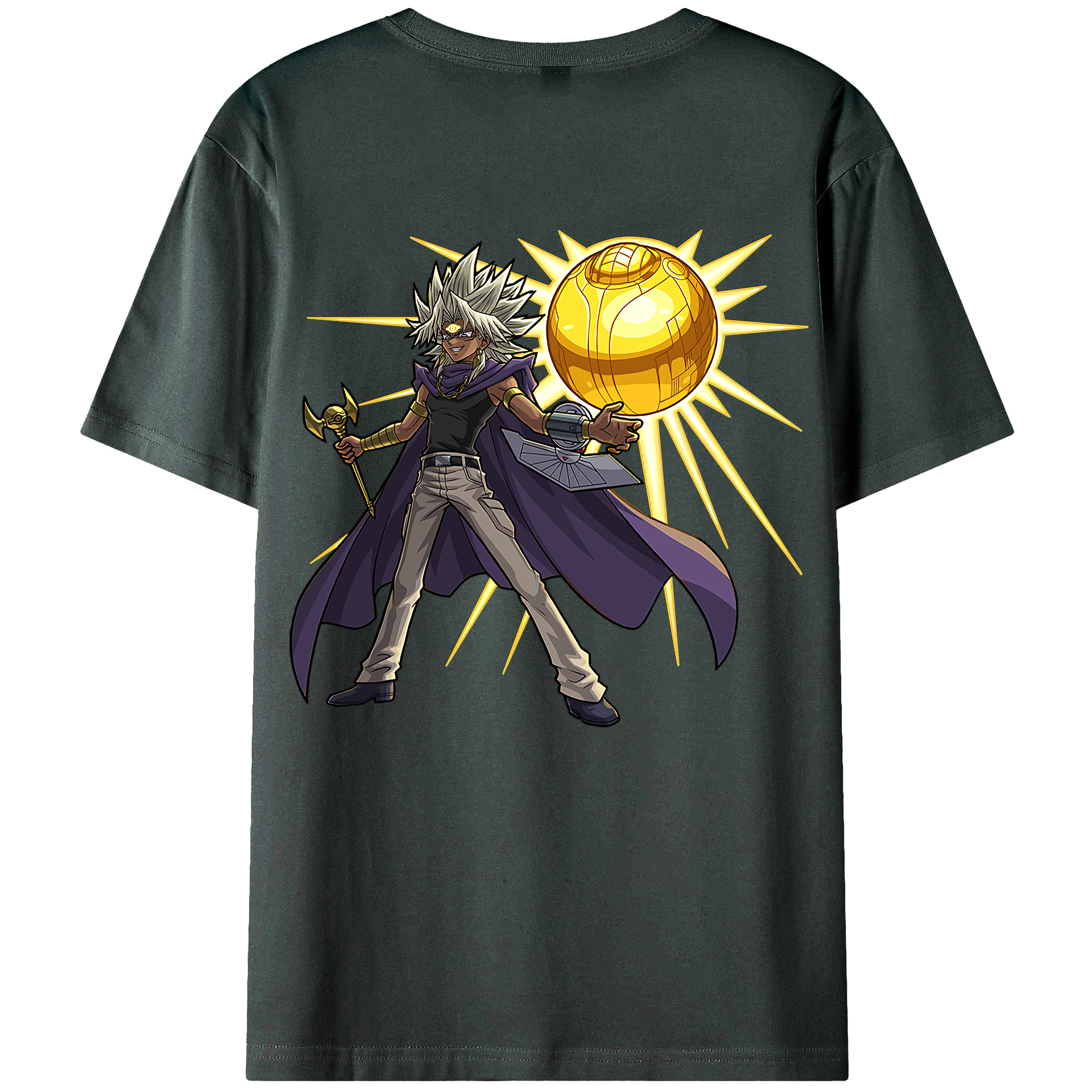 （画像用） 遊☆戯☆王 Yu-Gi-Oh! 綿100％ メンズ半袖Tシャツ（バックプリント） 通気性